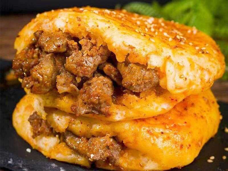 烧饼夹串