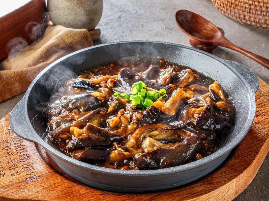 石板肉沫茄子（无米饭)