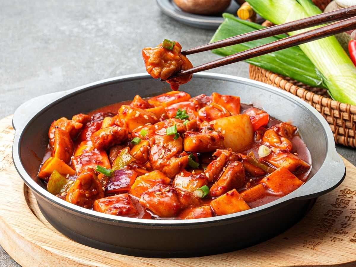 石板韩式鸡块（无米饭)